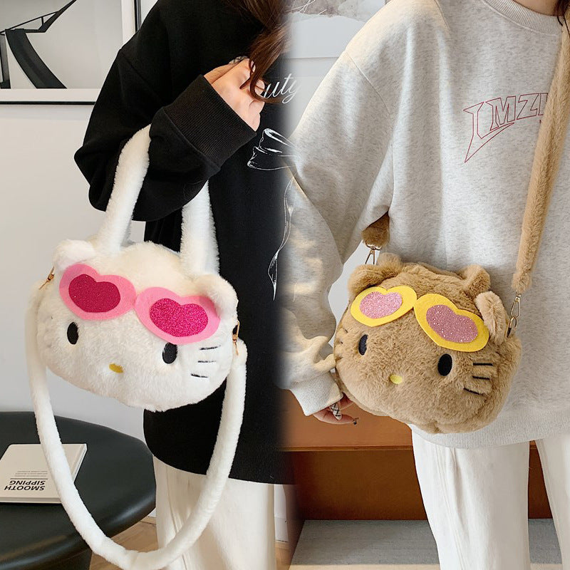 Crane Machines Gift Cartoon Cute Hello Kitty Toy Stitch Plush Women's Messenger Bag