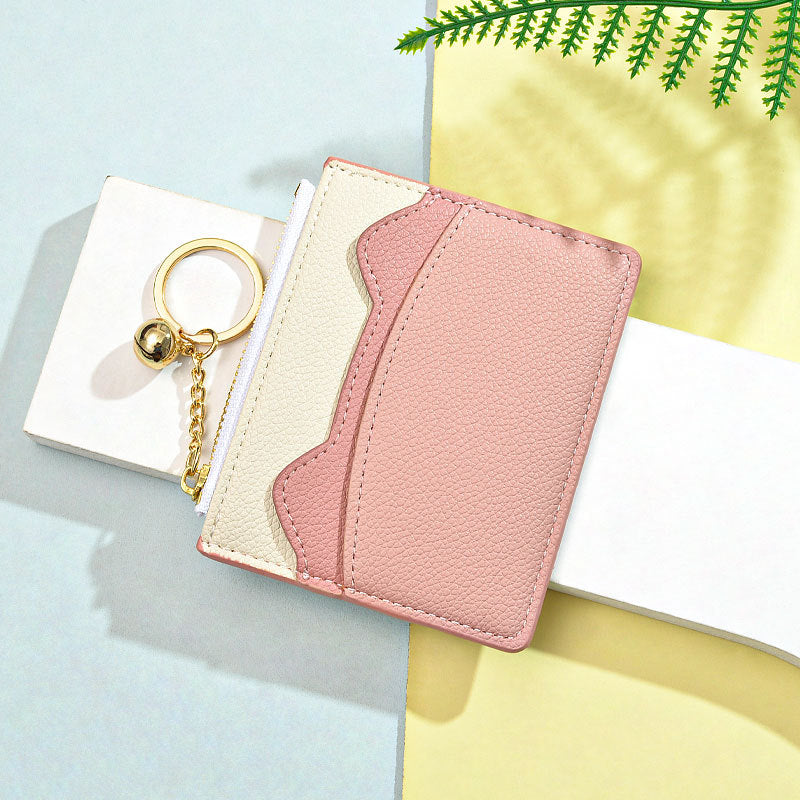 Women's Contrast Color Cute Good-looking Mini Card Holder