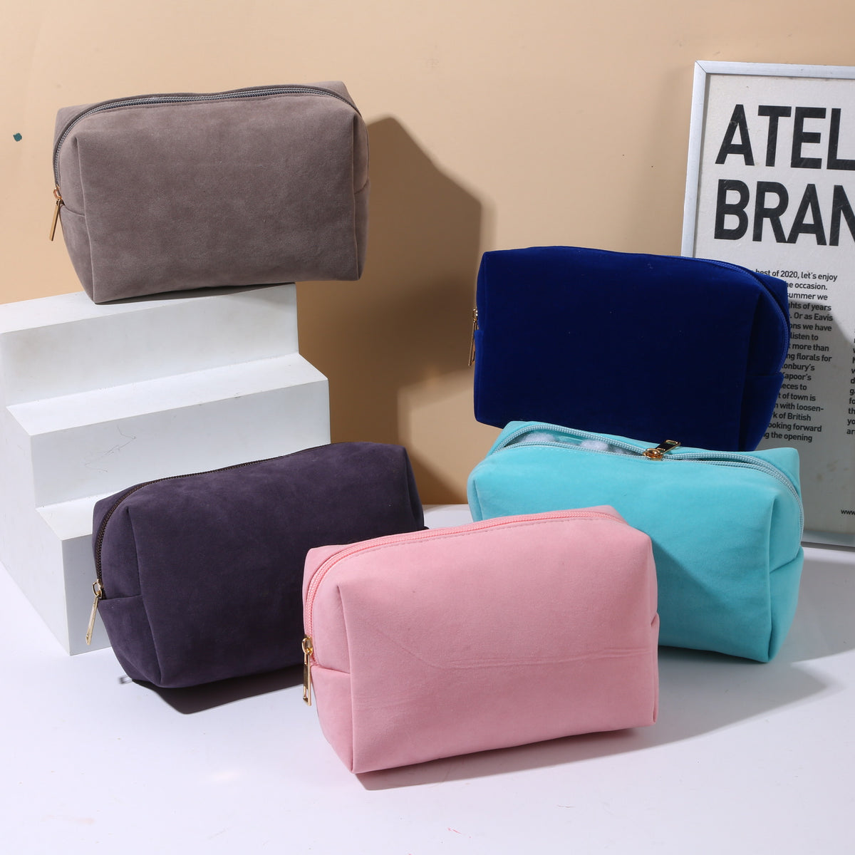 Cosmetics Flannel Storage Winter Popular Octagonal Bags