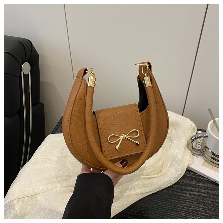 Women's Underarm Simple Retro Solid Color Spring Bow Fashion Women's Shoulder Bag