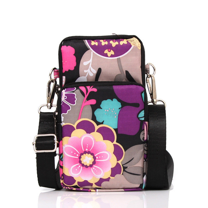 Korean Style Printed Nylon Mini Mobile Purses