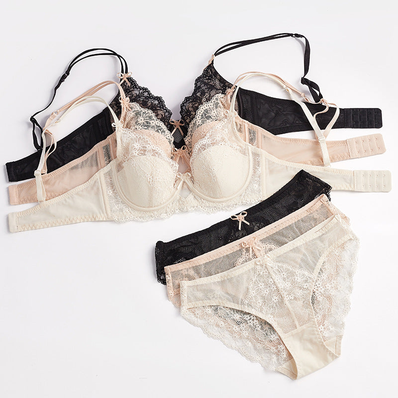 Sexy Thin Pure Desire Bow Lace Big Bras