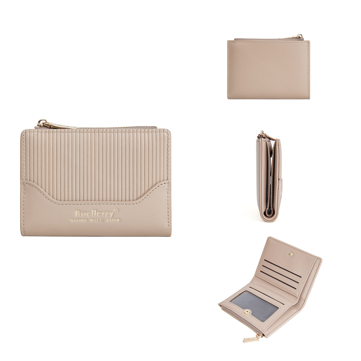Women's Short Plaid Stitching Zipper Fashion Ladies Wallet