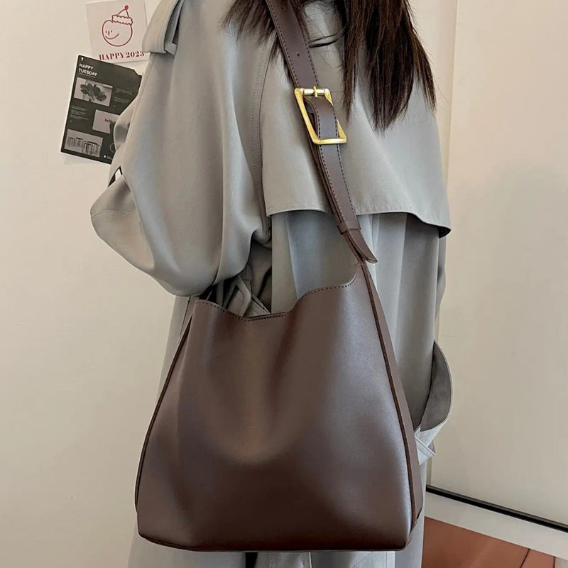 Women's Two-piece Retro Large Capacity Commuter Underarm Tote Bags