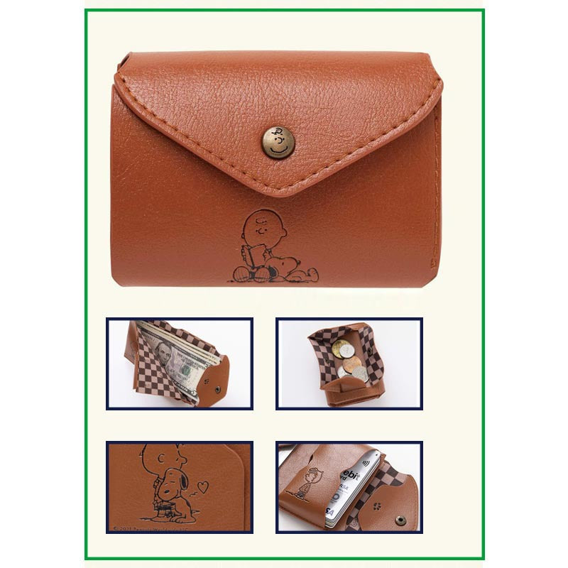 Magazine Appendix Snoopy Cartoon Unisex Leather Ladies Wallet