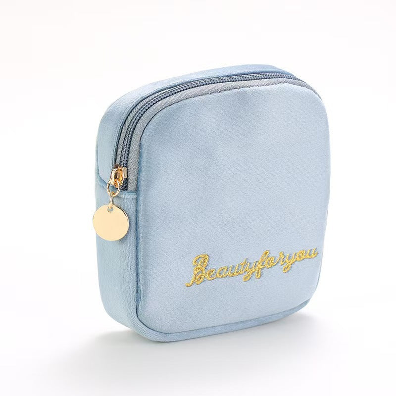 Plush Good-looking Storage Flannelette Large Capacity Embroidery Cosmetic Bags