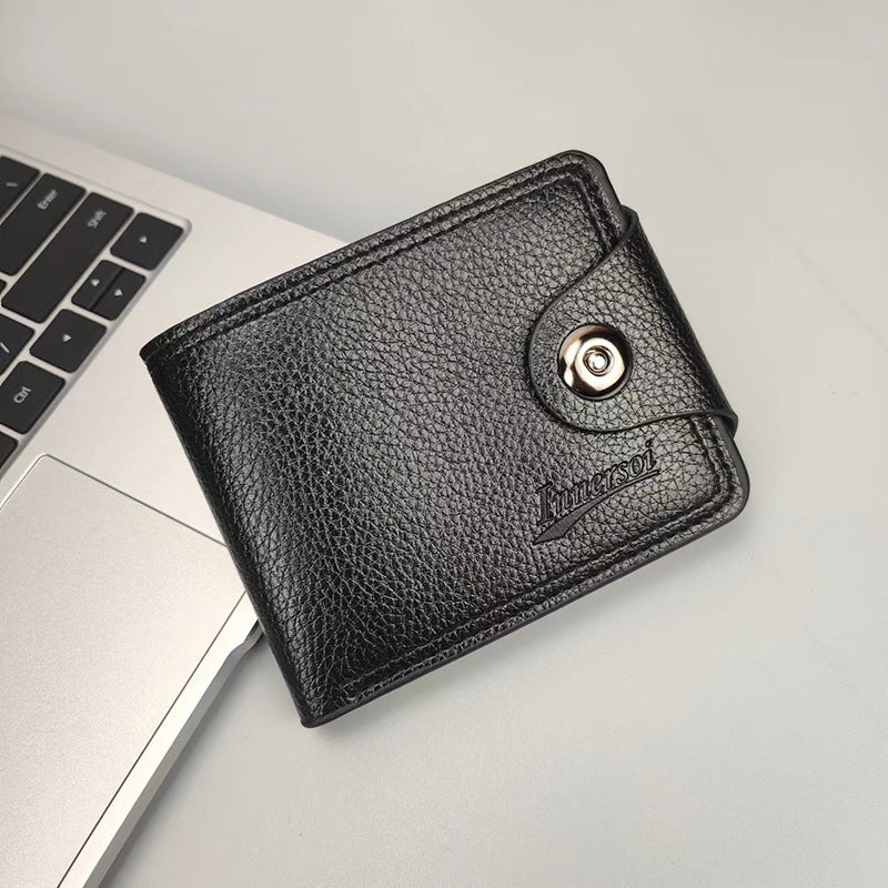 Men's With Zip Soft Leather Horizontal Large Men's Wallets