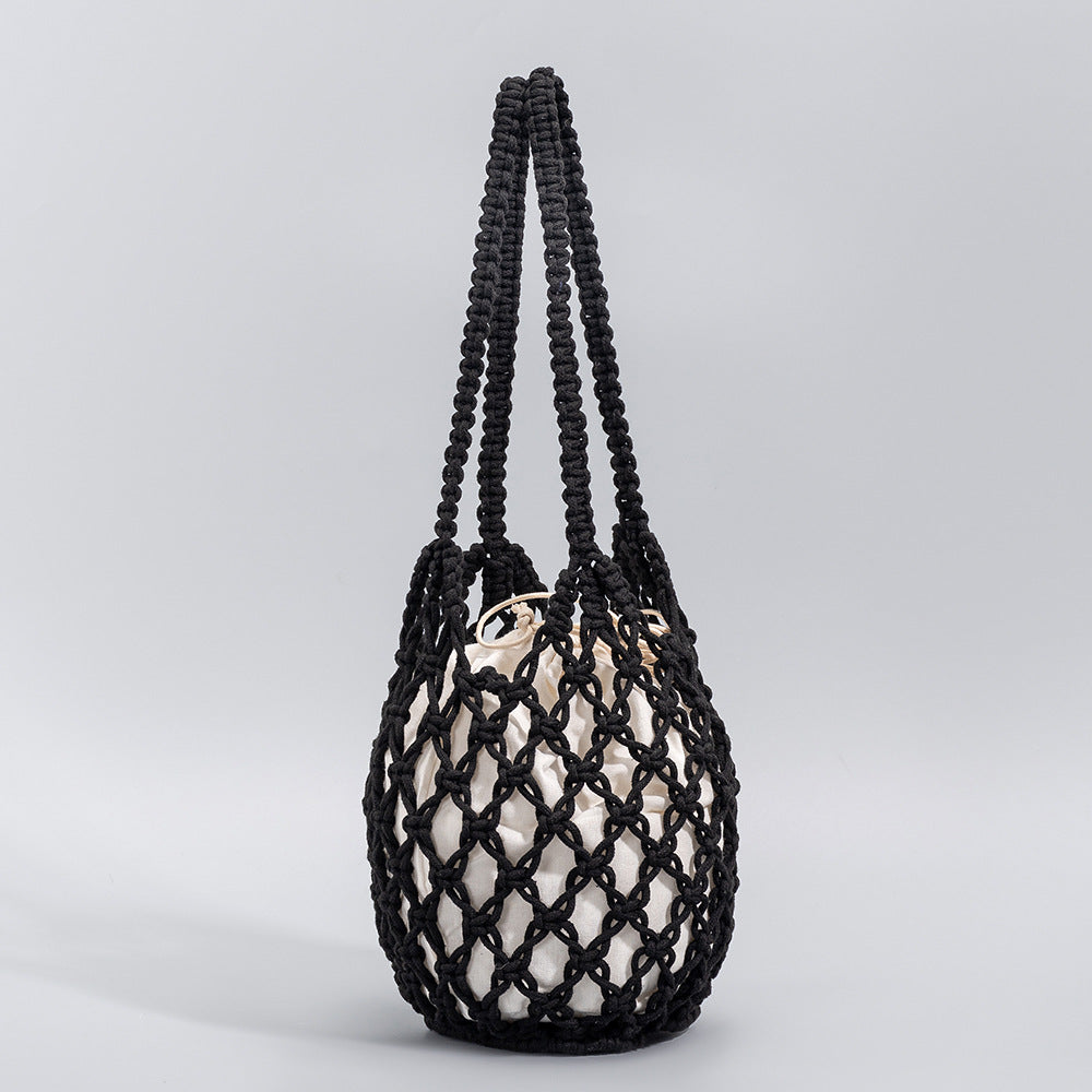 Women's Seaside Vacation Beach Pure Color Cotton Thread Bags