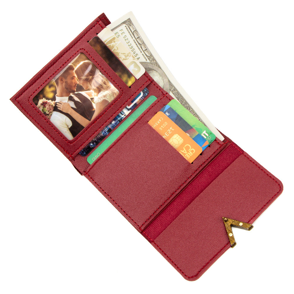 Women's Korean Style Short Three-fold Mini Card Holder