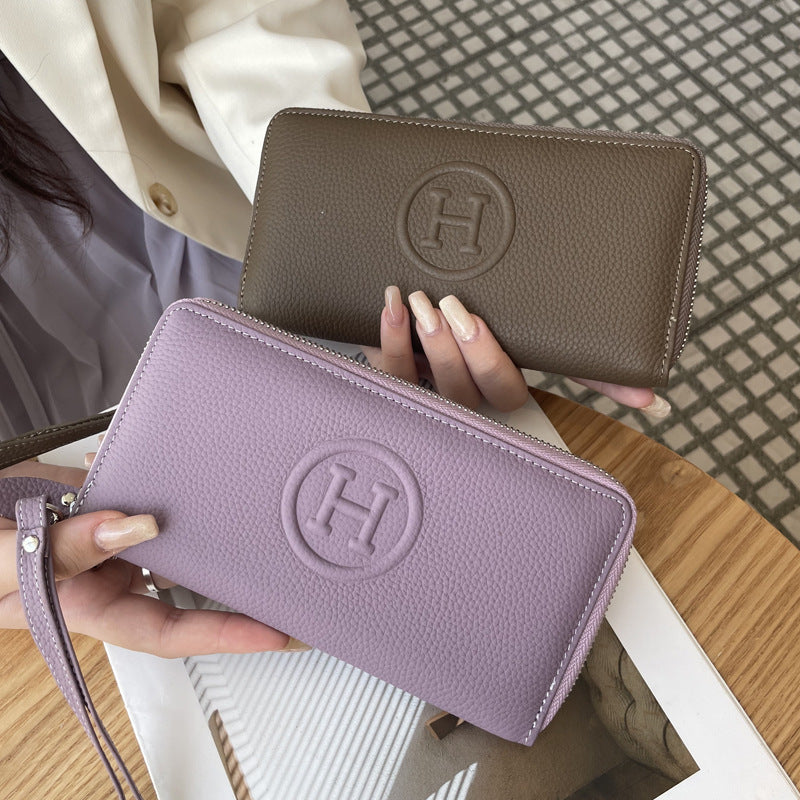 Women's Simple Fashion Long First Layer Cowhide Ladies Wallet