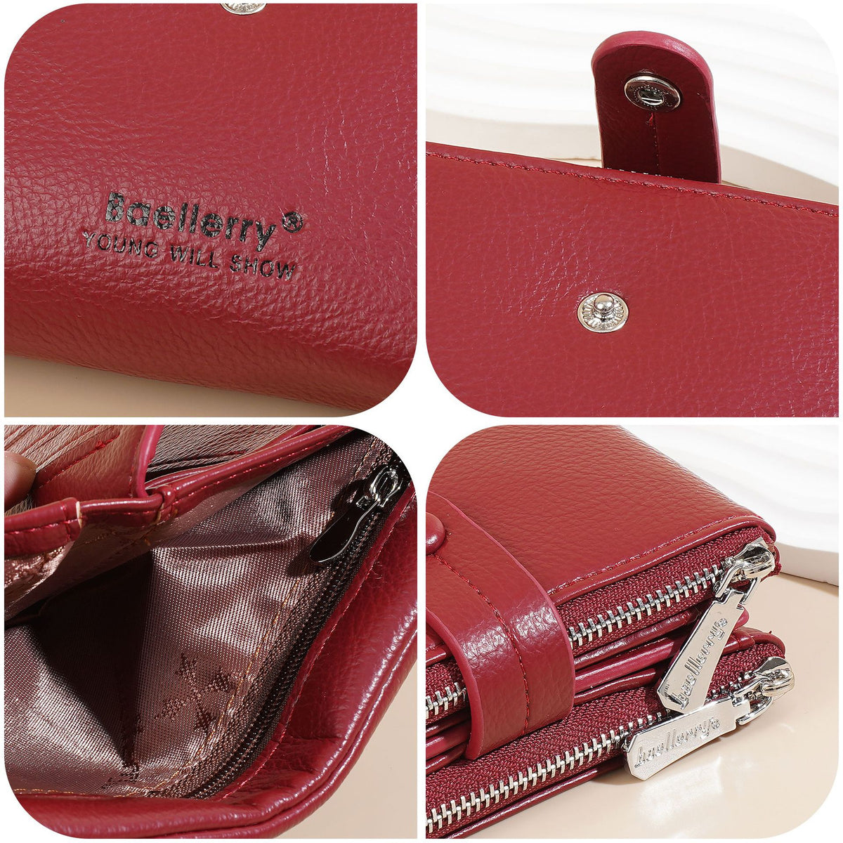 Women's Zipper Multiple Slots Large Capacity Short Ladies Wallet