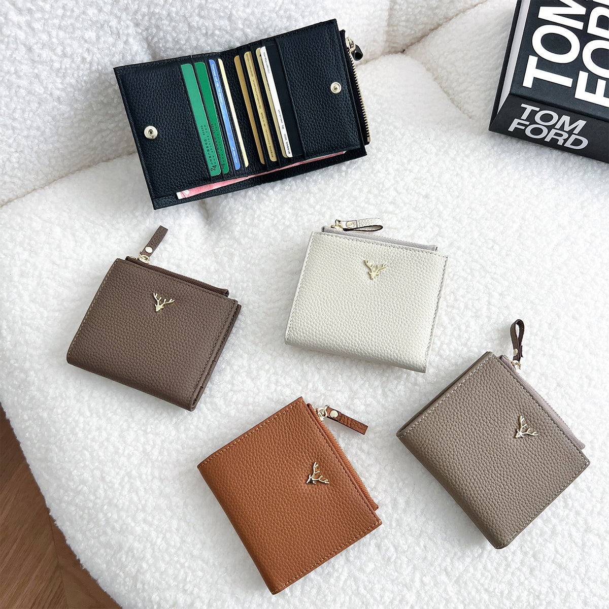 Women's Genuine Leather Short First Layer Cowhide Ladies Wallet