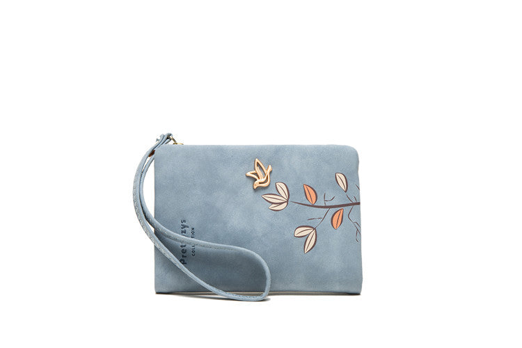 Casual Women's Short Frosted Vintage Print Ladies Wallets