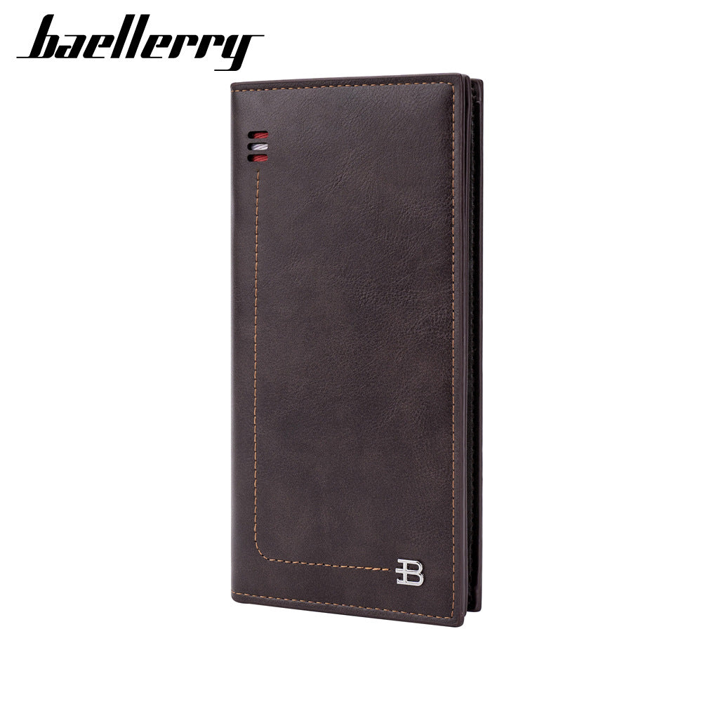 Men's Long Business Multiple Slots Zipper Thin Men's Wallets