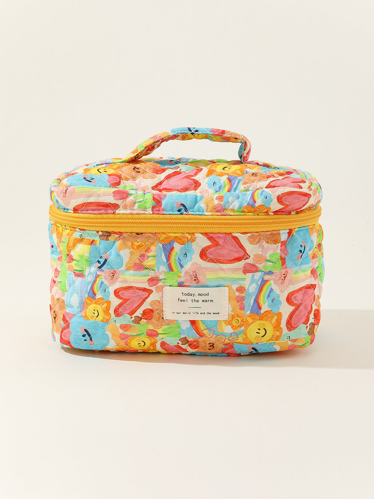 Cotton Portable Large Striped Polka Dot Storage Carrying Quilted Makeup Bag