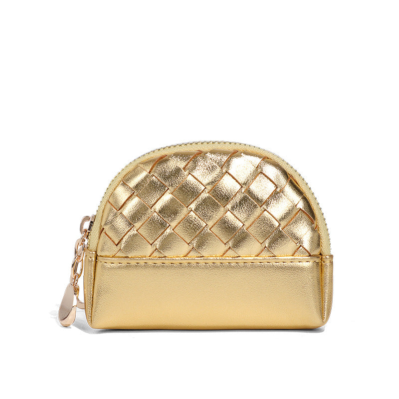Creative Women's Hand-woven Simple Leather Zipper Ladies Wallet