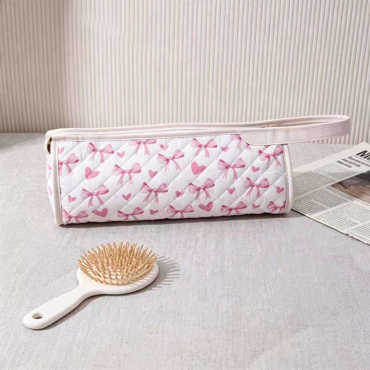 Capacity Hair Dryer Storage Portable Floral Cosmetic Bags