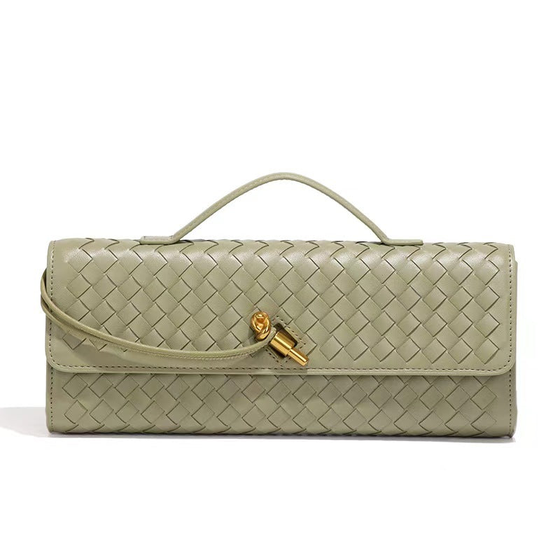 Women's Woven Baguette Fashion Horizontal Clutch Organ Bags