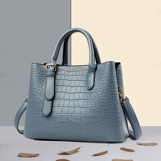 Women's Classic Crocodile Pattern Large Capacity Handbags