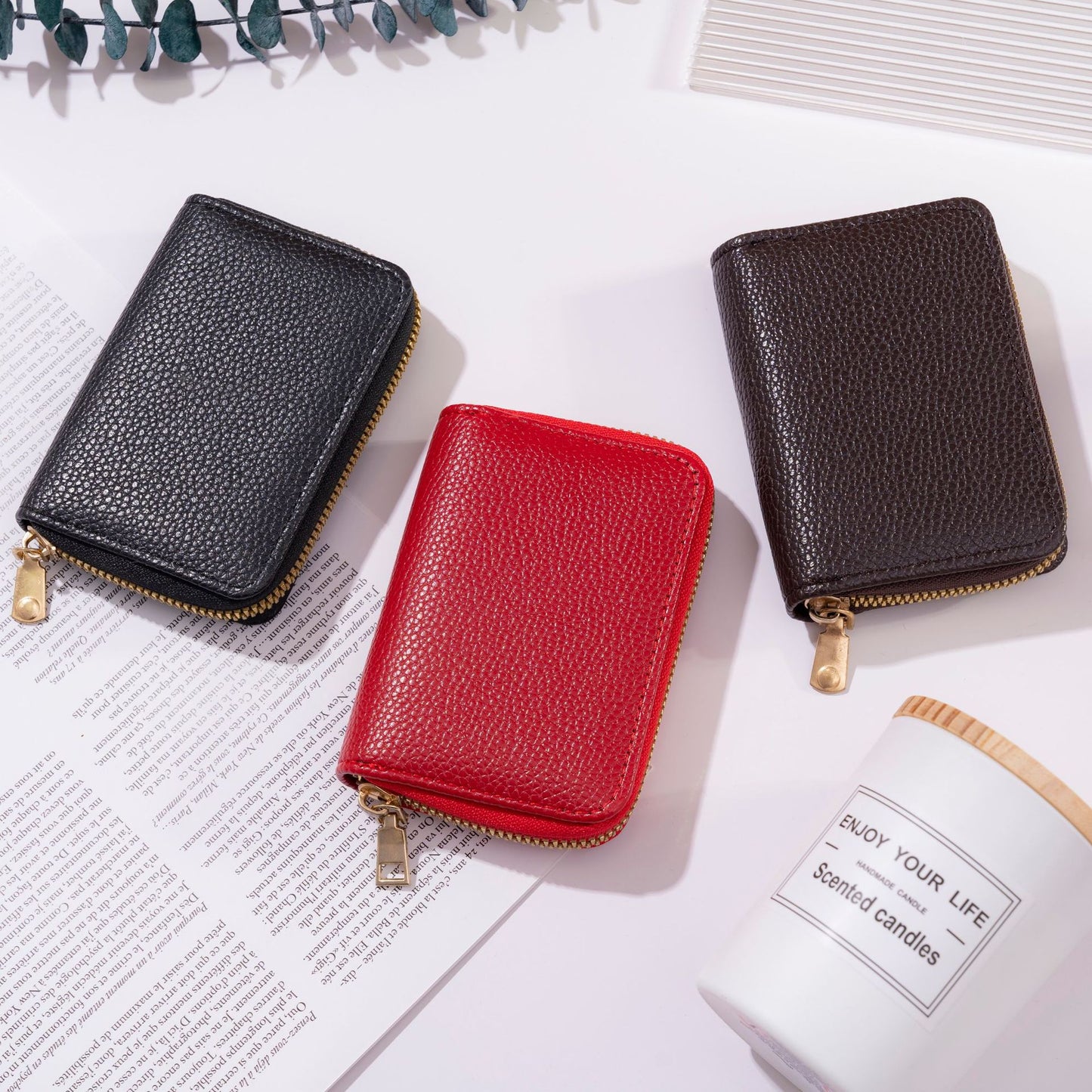 Women's & Men's & Expanding Korean Lychee Pattern Business Card Holder