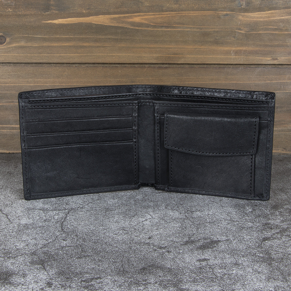 Men's Multiple Slots Change Storage Genuine Leather First Men's Wallet