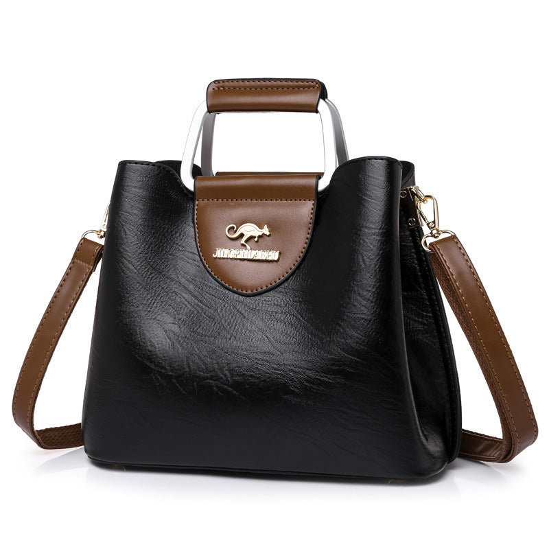 Women's Soft Leather Textured Design Fashion Large Capacity Bags