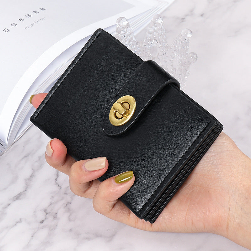 Women's Short Solid Color Minimalist Thin Multiple Ladies Wallets