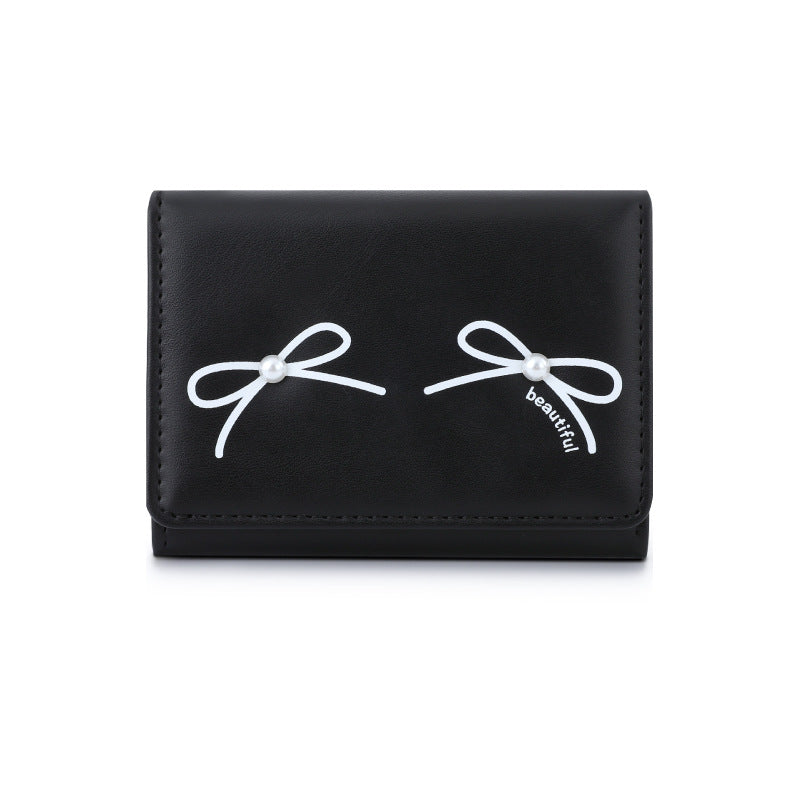 Women's Summer Bowknot Outing Cute Pearl Ladies Wallet