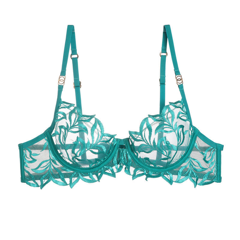 Women's Classic Embroidery Two Suit Underwear Fishbone Bras