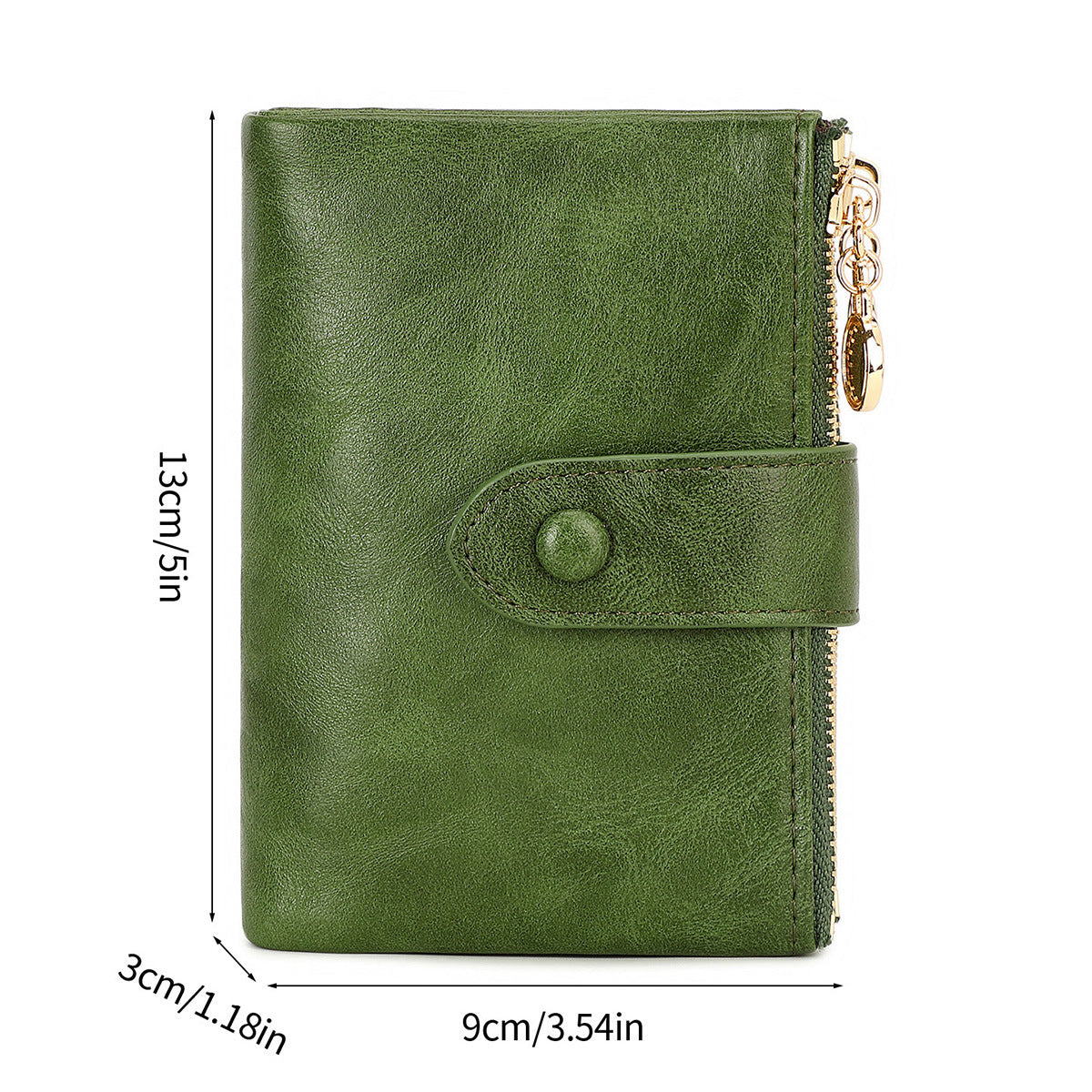 Women's Simple Trifold Double Zipper Short Ladies Wallet