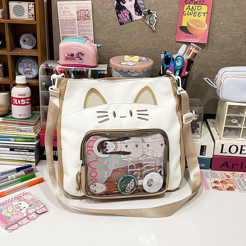 Cat Cartoon Millet Display Sweet Two-dimensional Crossbody Bags