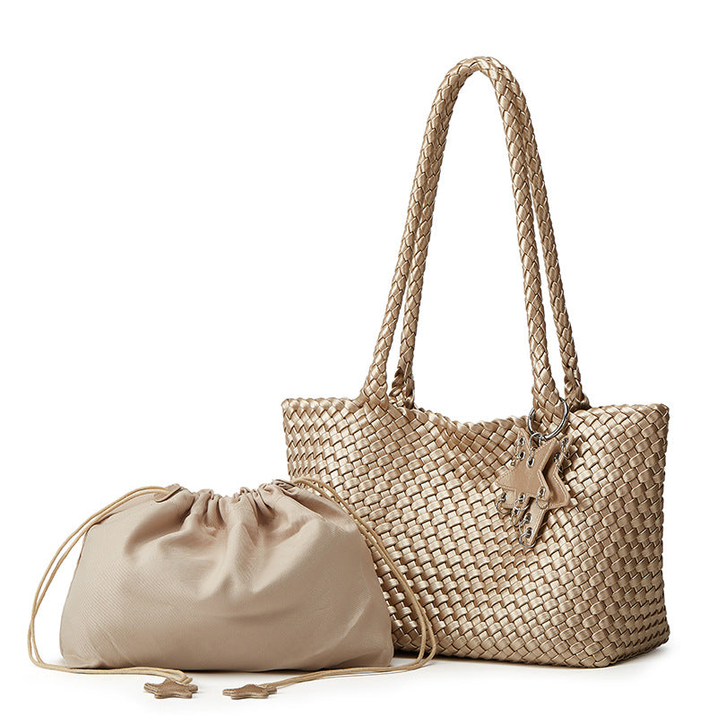 Women's Horizontal Hand-woven Large Capacity Mother Portable Women's Shoulder Bag