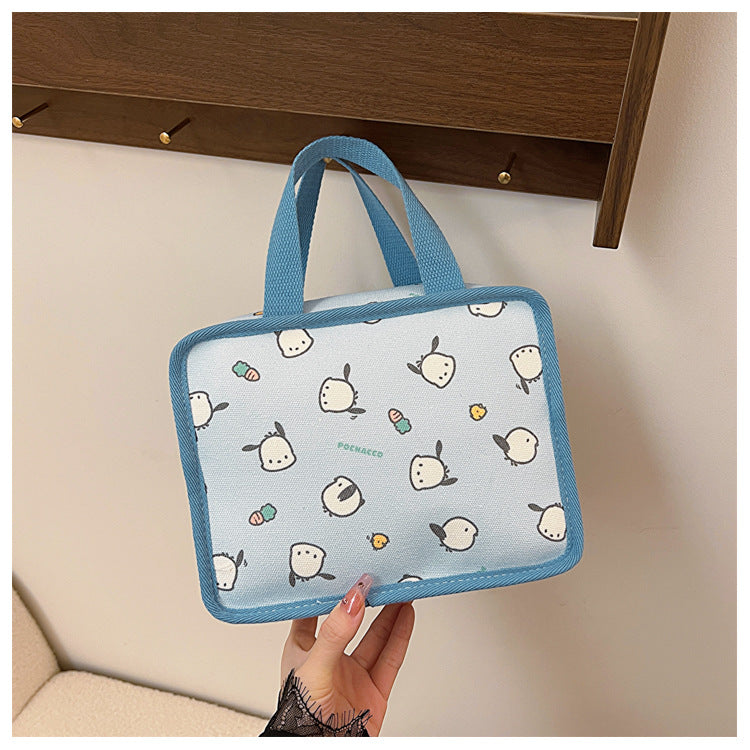 Printed Canvas Portable Cute Lunch Box Handbags