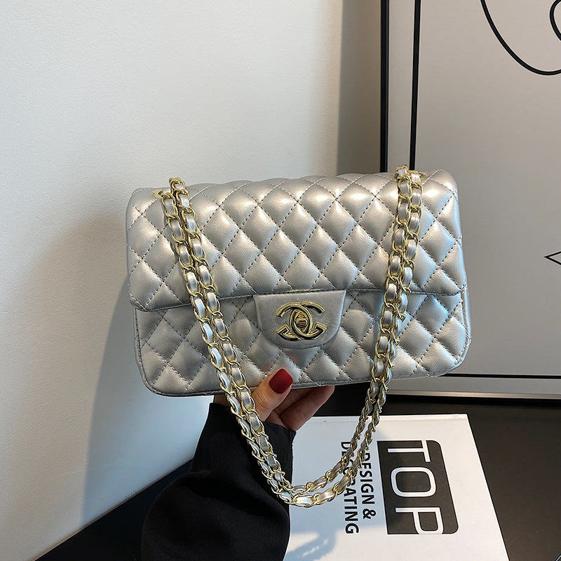 Durable Women's Rhombic Fashionable Simple Chain Women's Shoulder Bag