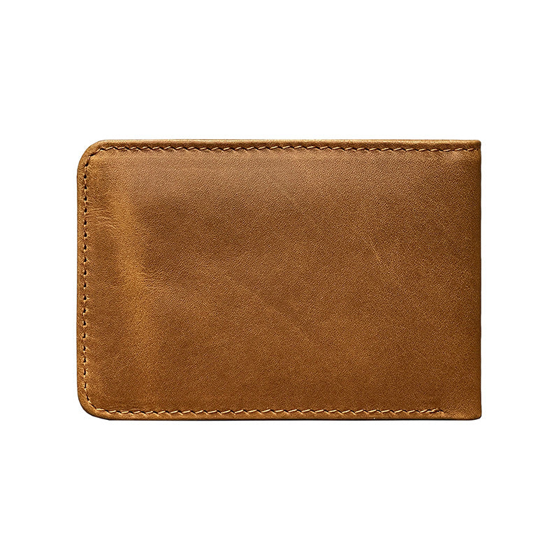 Men's For Man Retro Short Cowhide Oil Men's Wallets