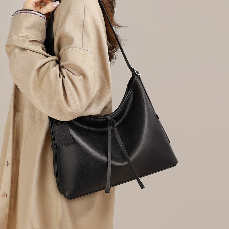 Women's Large Capacity Underarm High-grade Commuter Genuine Women's Shoulder Bag