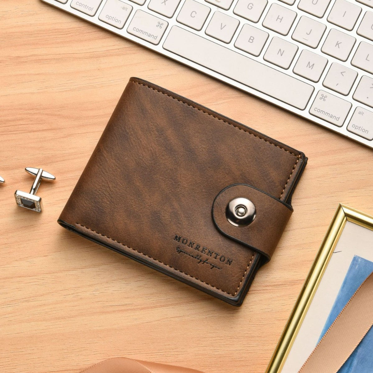 Men's Magnetic Snap Thin Multiple Slots Retro Men's Wallet