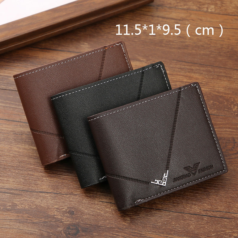 Men's Short Male Youth Simple Fashion Lychee Pattern Men's Wallets