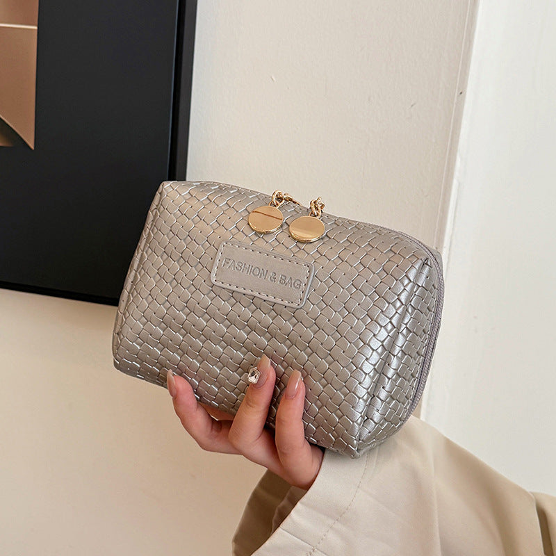 Style Woven Pattern Large Capacity Good-looking Cosmetics Storage Waterproof Wash Cosmetic Bags
