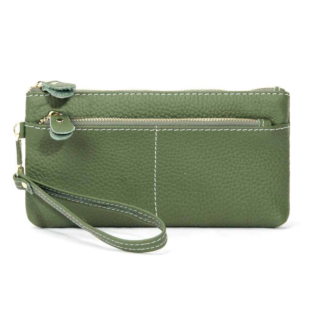 Women's Simple Long Fashion Genuine Leather Clutch Ladies Wallets