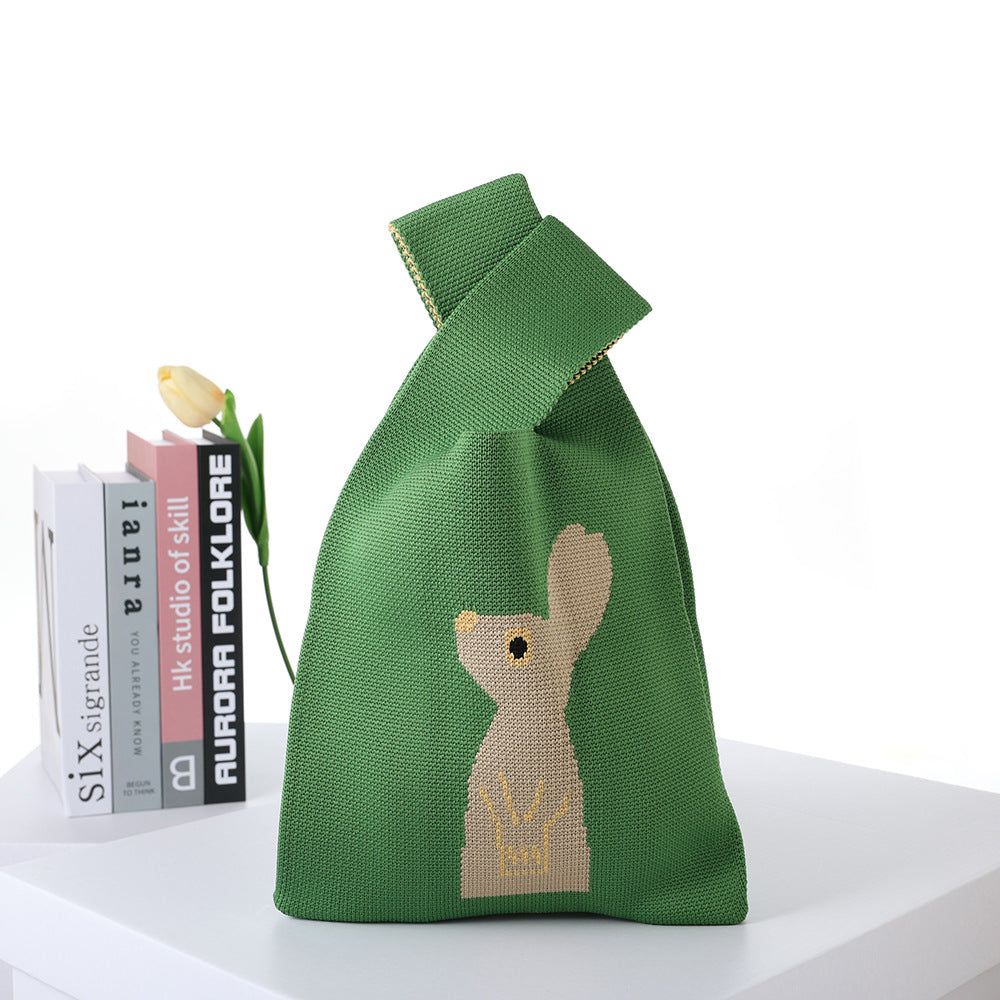 Women's Handmade Cute Animal Versatile Knitted Handbags