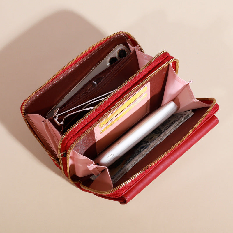 Women's Korean Large Capacity Mobile Long Clutch Phone Bags