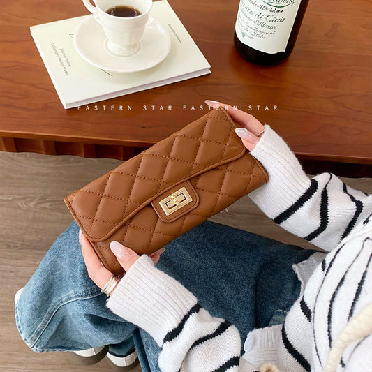 Women's Korean Online Classic Style Rhombus Long Zipper Simple Ladies Wallets