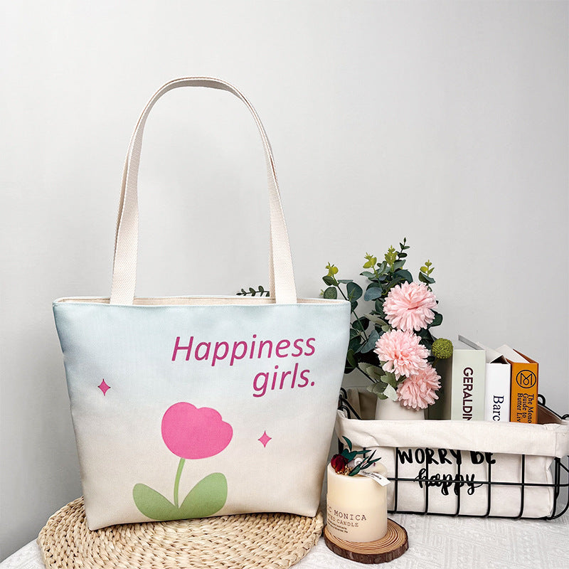 Canvas Fabric Duplex Printing Versatile Large Capacity Month Sales Thousand Bags