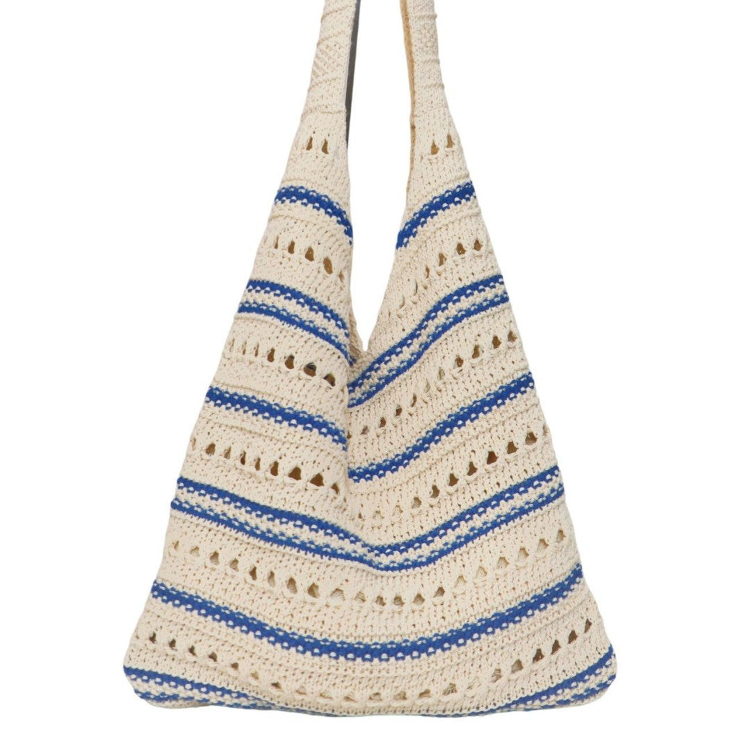 Seaside Niche Straw Vacation Large Capacity Totes Commuter Cotton Women's Shoulder Bag