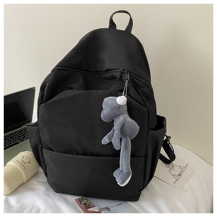 Men's Capacity Solid Color Trendy Korean Wild Female Backpacks