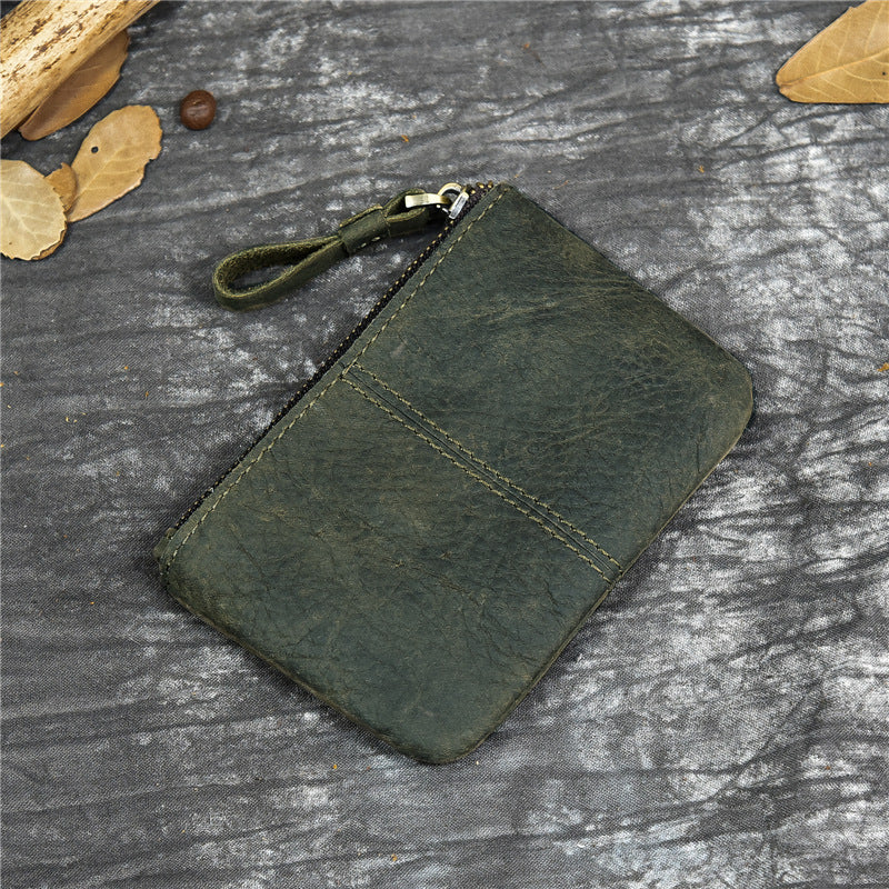 Men's Horse Leather Simple Compact First Layer Coin Purses