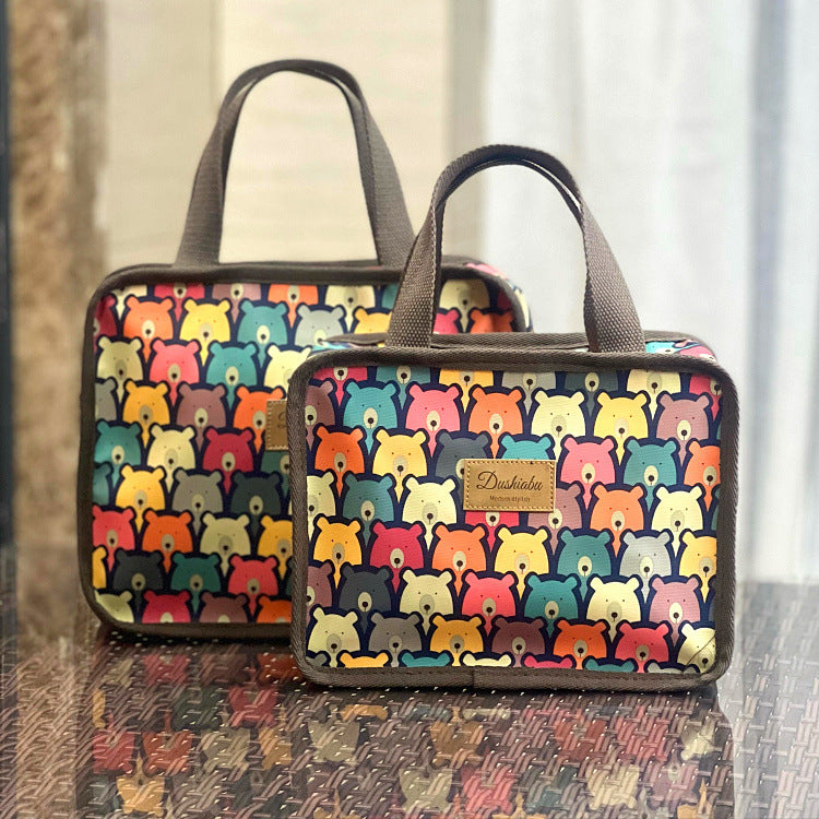 Women's Plaid Lunch Box Mom Hand Carrying Snack Cosmetic Bags