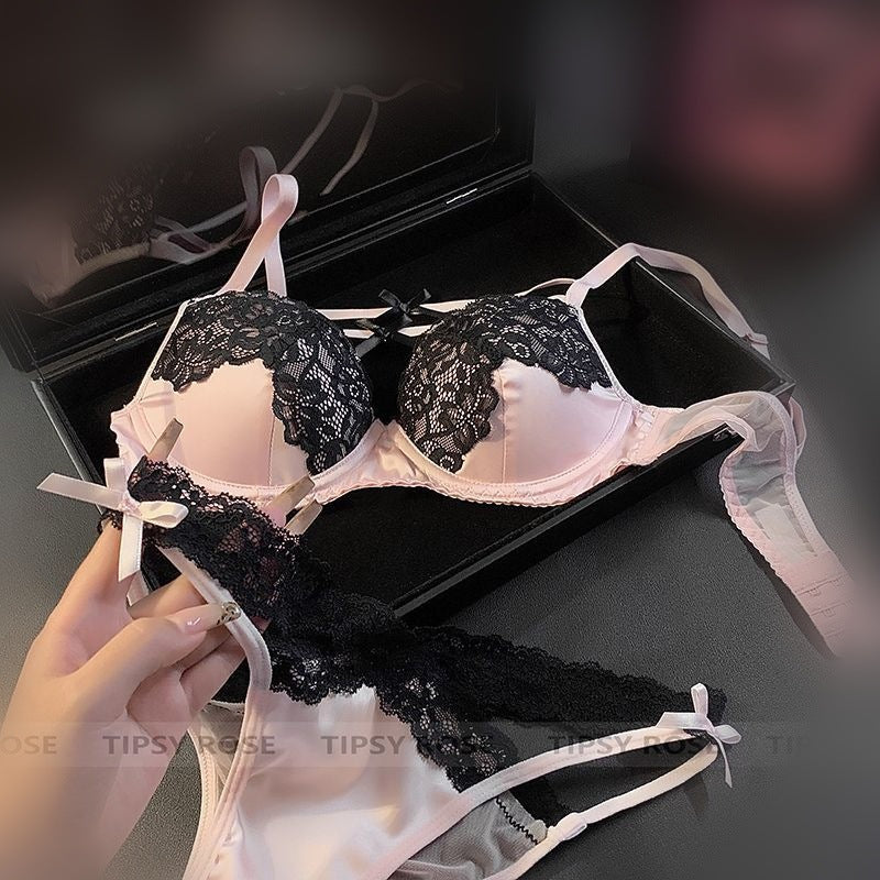 Chest Pad Soft Steel Ring Lace Lingerie Sets