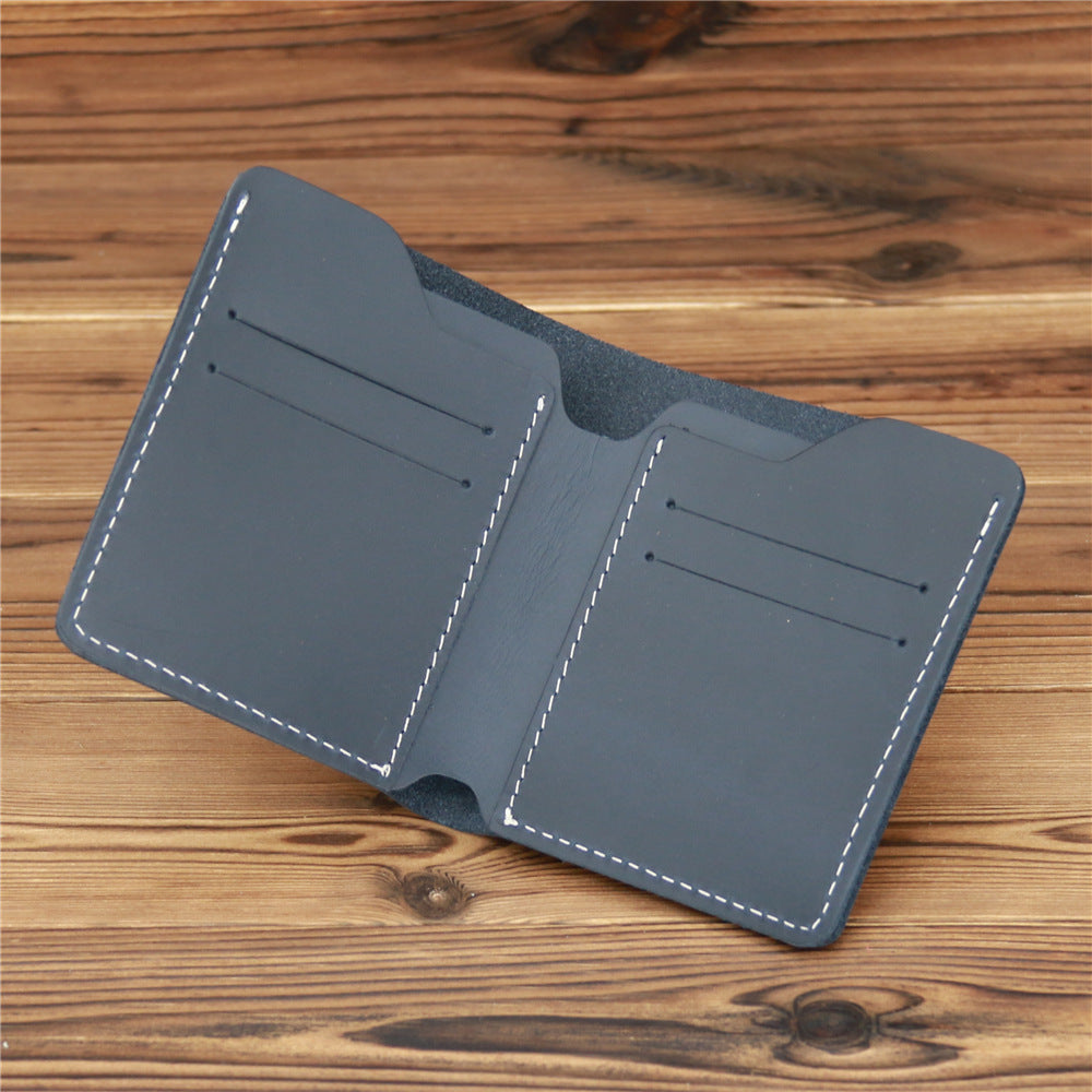 Men's Simple Crazy Horse Leather Genuine Cowhide Card Holder